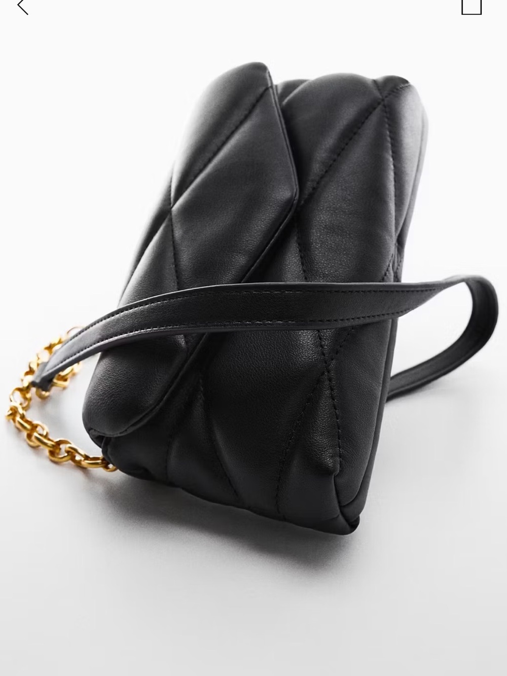 Mango Black Quilted Chain Crossbody Bag